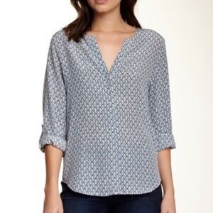 Joie Silk Violette Peacock Long Sleeve Blouse